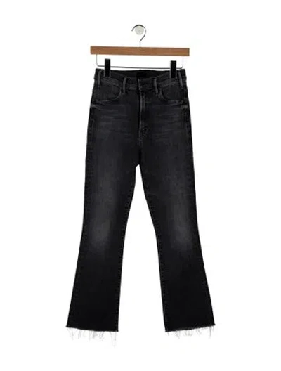 Pre-owned Mother High-rise Flared Jeans In Black