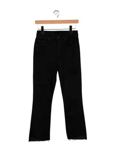 Pre-owned Mother High-rise Flared Jeans In Black
