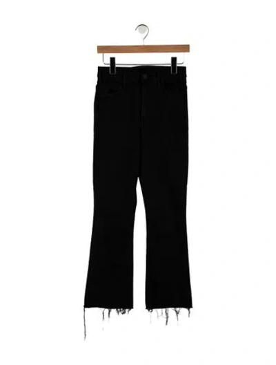 Pre-owned Mother High-rise Flared Jeans In Black