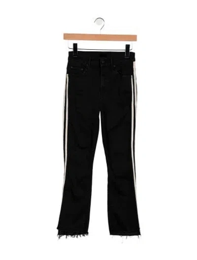 Pre-owned Mother High-rise Flared Jeans In Black