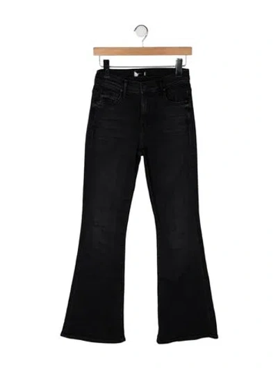 Pre-owned Mother High-rise Flared Jeans In Black