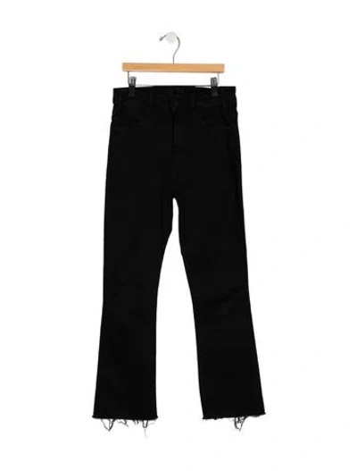 Pre-owned Mother High-rise Flared Jeans In Black