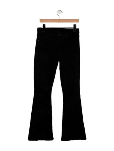 Pre-owned Mother High-rise Flared Jeans In Black