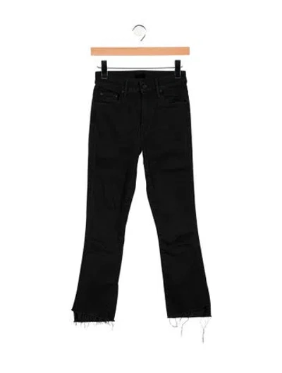 Pre-owned Mother High-rise Flared Jeans In Black
