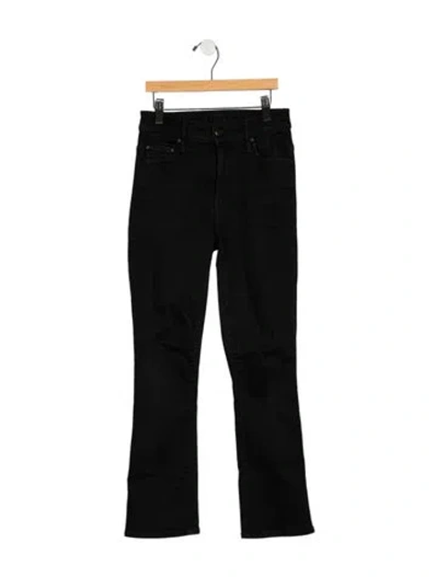 Pre-owned Mother High-rise Flared Jeans In Black