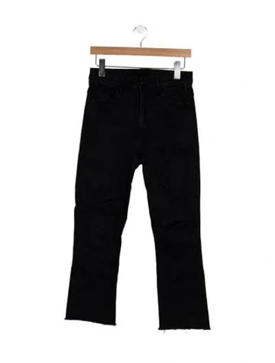 Pre-owned Mother High-rise Flared Jeans In Black