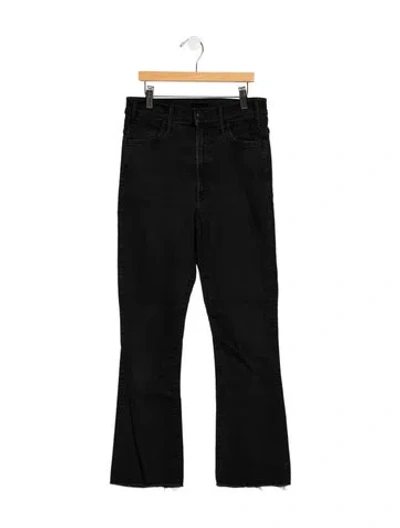 Pre-owned Mother High-rise Flared Jeans In Black