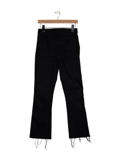 Pre-owned Mother High-rise Flared Jeans In Black