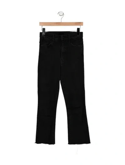 Pre-owned Mother High-rise Flared Jeans In Black