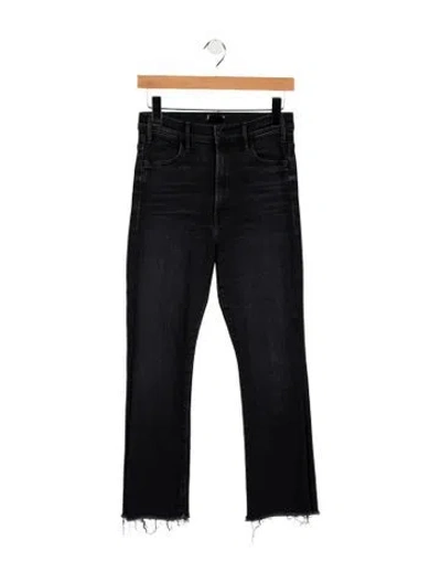 Pre-owned Mother High-rise Flared Jeans In Black