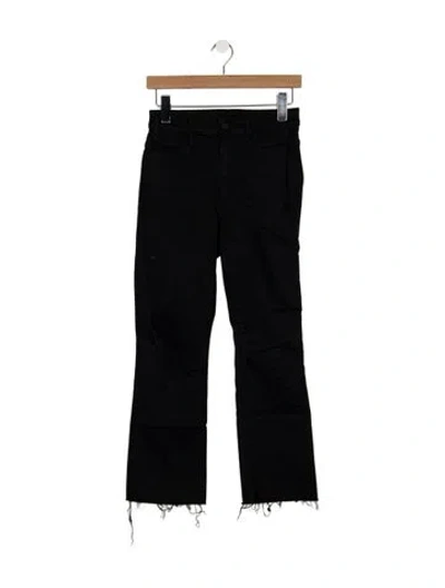 Pre-owned Mother High-rise Flared Jeans In Black