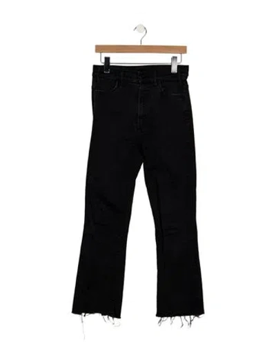 Pre-owned Mother High-rise Flared Jeans In Black