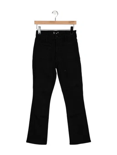 Pre-owned Mother High-rise Flared Jeans In Black
