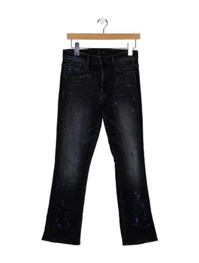 Pre-owned Mother High-rise Flared Jeans In Black