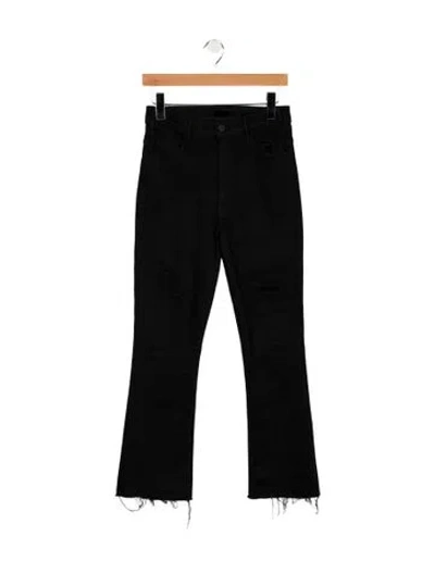 Pre-owned Mother High-rise Flared Jeans In Black