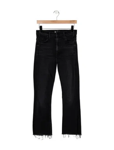 Pre-owned Mother High-rise Flared Jeans In Black