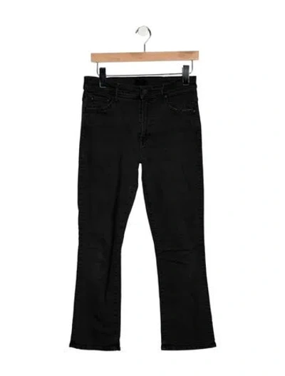 Pre-owned Mother High-rise Flared Jeans In Black