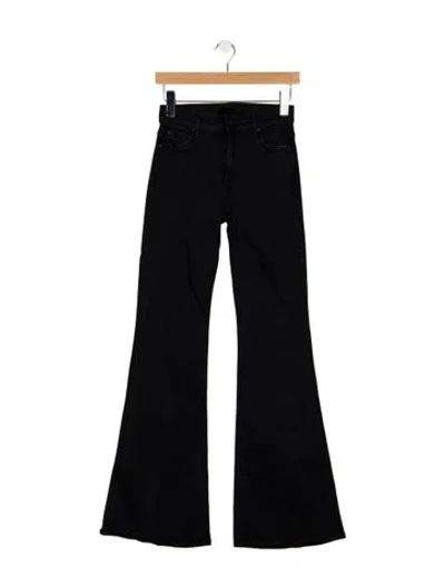 Pre-owned Mother High-rise Flared Jeans In Black