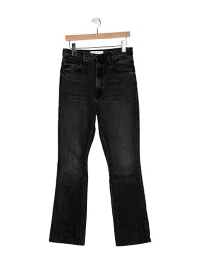 Pre-owned Mother High-rise Flared Jeans In Black