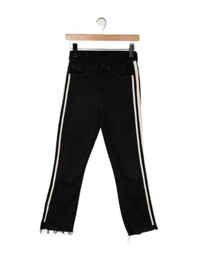 Pre-owned Mother High-rise Flared Jeans In Black