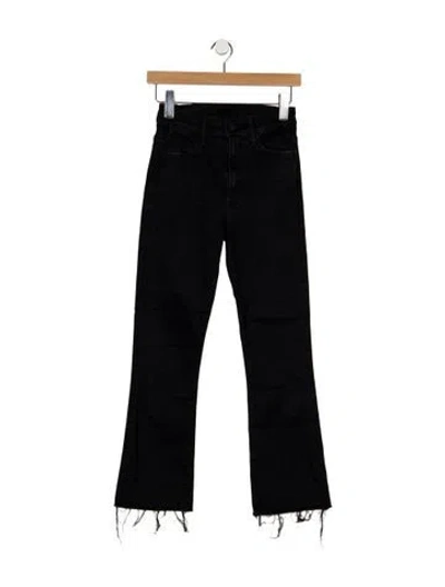 Pre-owned Mother High-rise Flared Jeans In Black