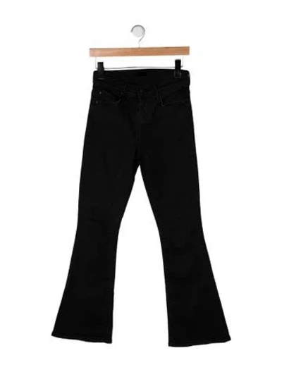 Pre-owned Mother High-rise Flared Jeans In Black