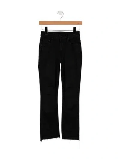 Pre-owned Mother High-rise Flared Jeans In Black