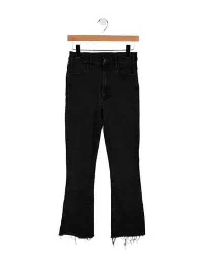 Pre-owned Mother High-rise Flared Jeans In Black
