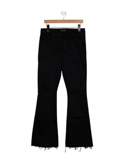 Pre-owned Mother High-rise Flared Jeans In Black