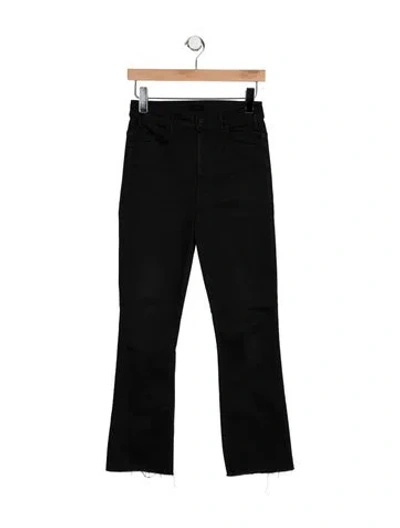 Pre-owned Mother High-rise Flared Jeans In Black