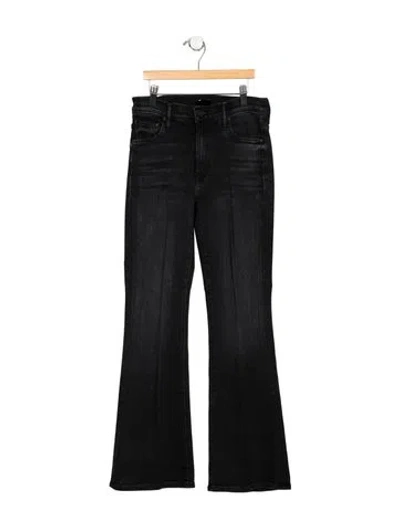 Pre-owned Mother High-rise Flared Jeans In Black