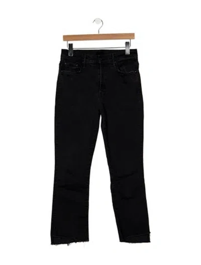 Pre-owned Mother High-rise Flared Jeans In Black