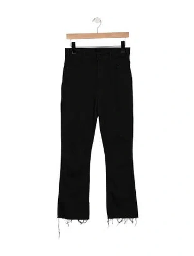 Pre-owned Mother High-rise Flared Jeans In Black