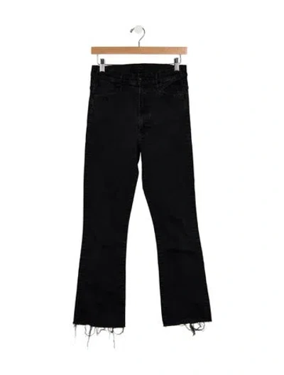 Pre-owned Mother High-rise Flared Jeans In Black