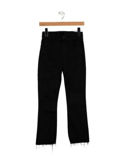 Pre-owned Mother High-rise Flared Jeans In Black