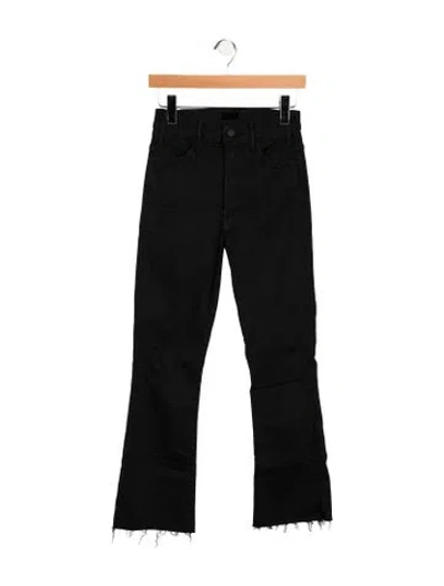 Pre-owned Mother High-rise Flared Jeans In Black
