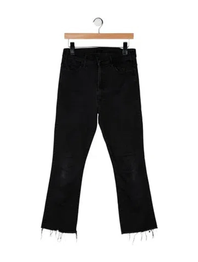 Pre-owned Mother High-rise Flared Jeans In Black