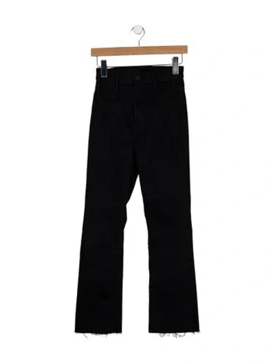 Pre-owned Mother High-rise Flared Jeans In Black