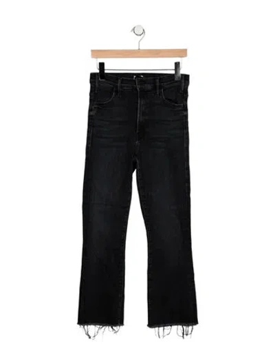 Pre-owned Mother High-rise Flared Jeans In Black