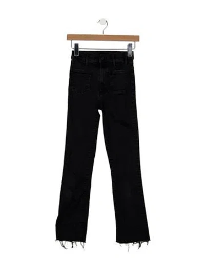 Pre-owned Mother High-rise Flared Jeans In Black