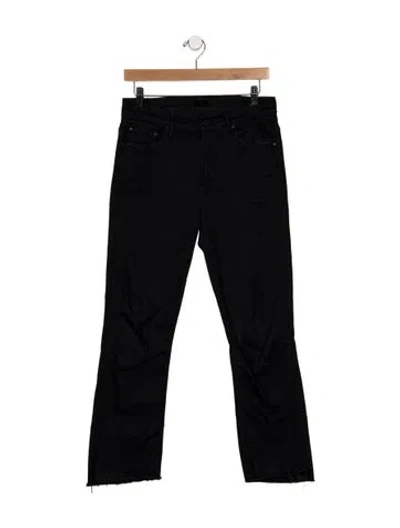 Pre-owned Mother High-rise Flared Jeans In Black