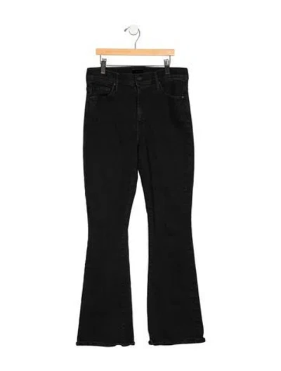 Pre-owned Mother High-rise Flared Jeans In Black