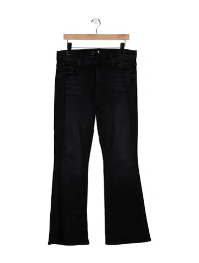 Pre-owned Mother High-rise Flared Jeans In Black