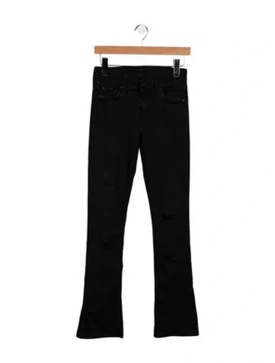 Pre-owned Mother High-rise Flared Jeans In Black