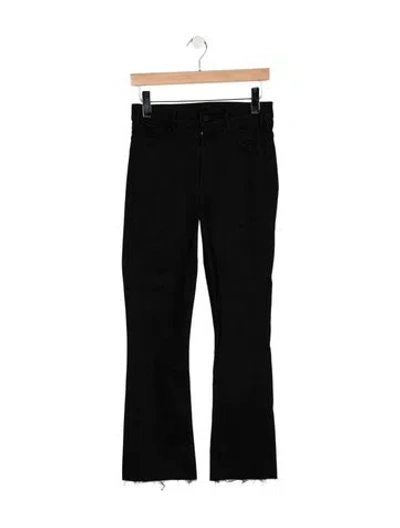 Pre-owned Mother High-rise Flared Jeans In Black
