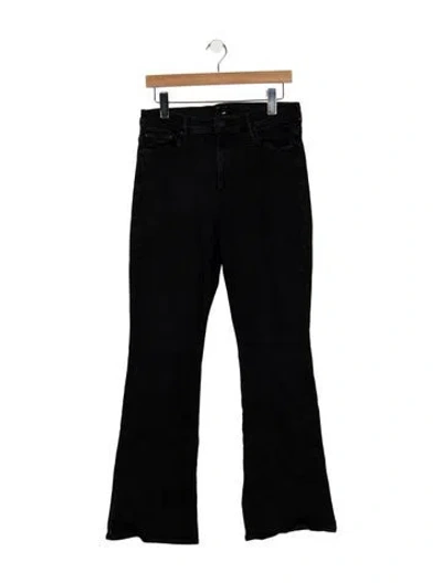 Pre-owned Mother High-rise Flared Jeans In Black