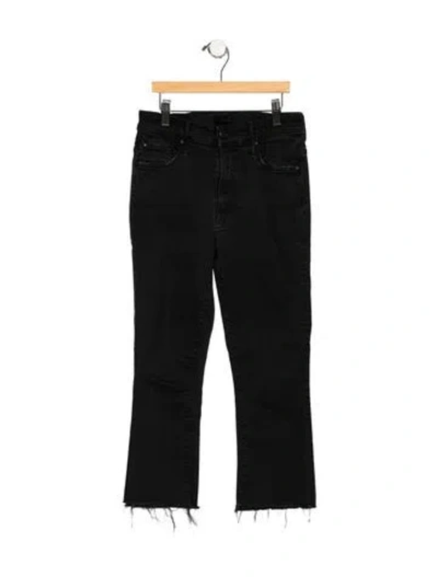 Pre-owned Mother High-rise Flared Jeans In Black