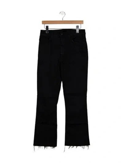 Pre-owned Mother High-rise Flared Jeans In Black