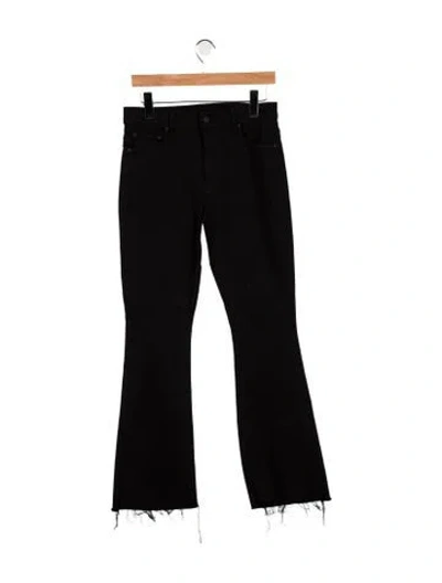 Pre-owned Mother High-rise Flared Jeans In Black