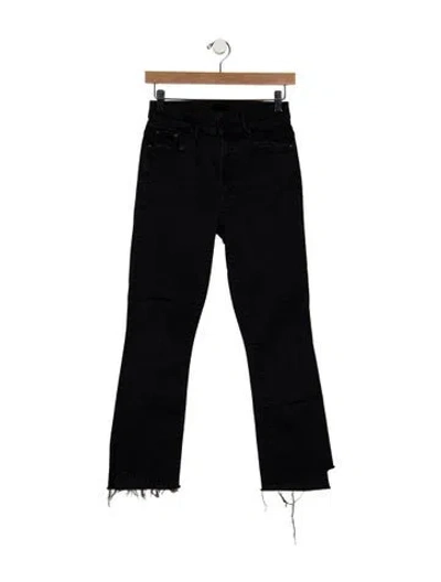 Pre-owned Mother High-rise Flared Jeans In Black